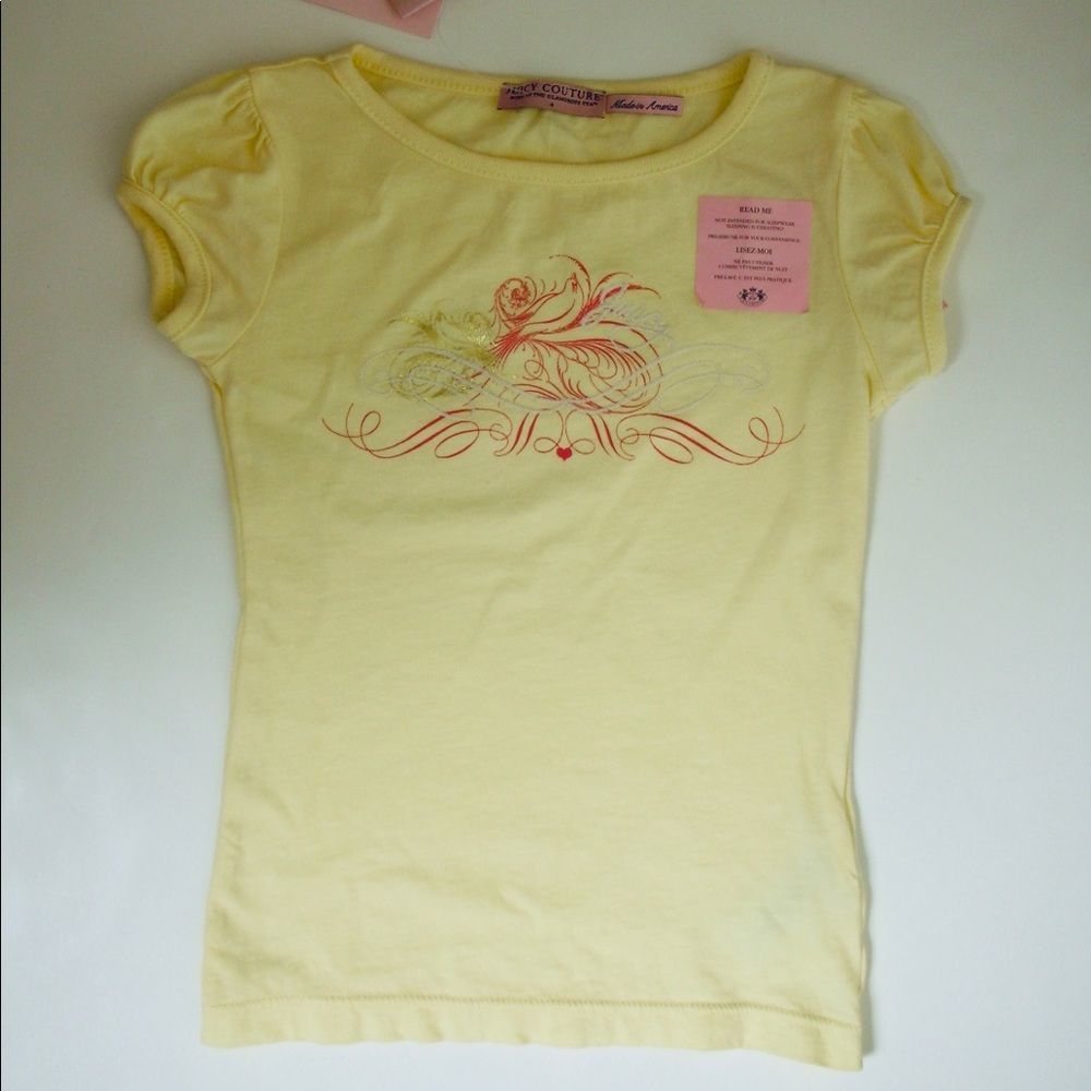 Juicy Couture Yellow Short Sleeve Tee